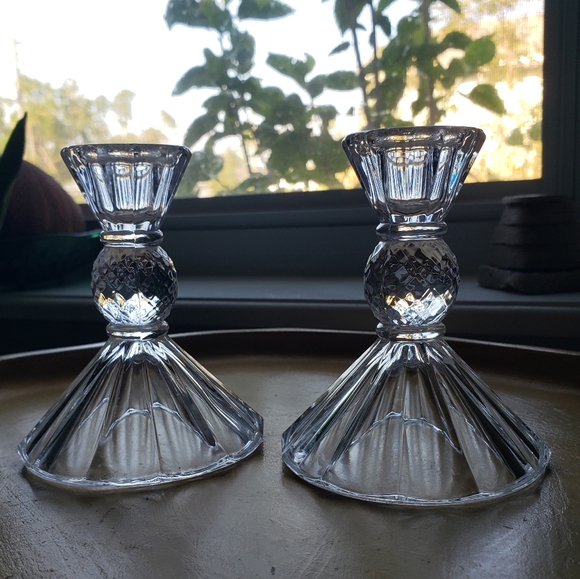 Crystal Glass Candlestick Holders - Picture 4 of 11